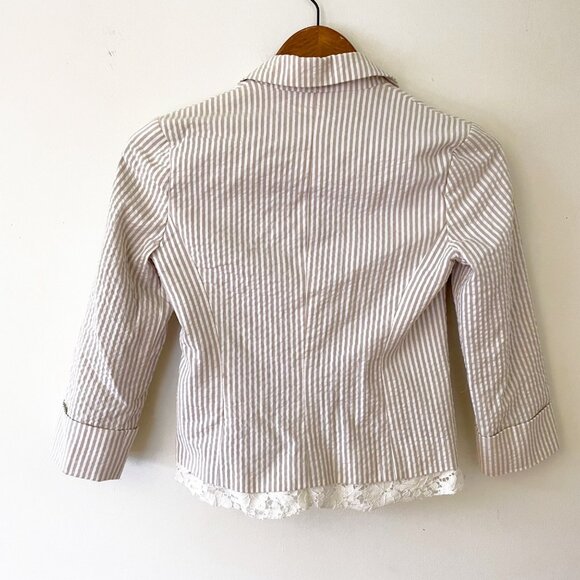 NWT Anthropologie Tabitha Seersucker Lace Jacket, Size 0 - Picture 3 of 6